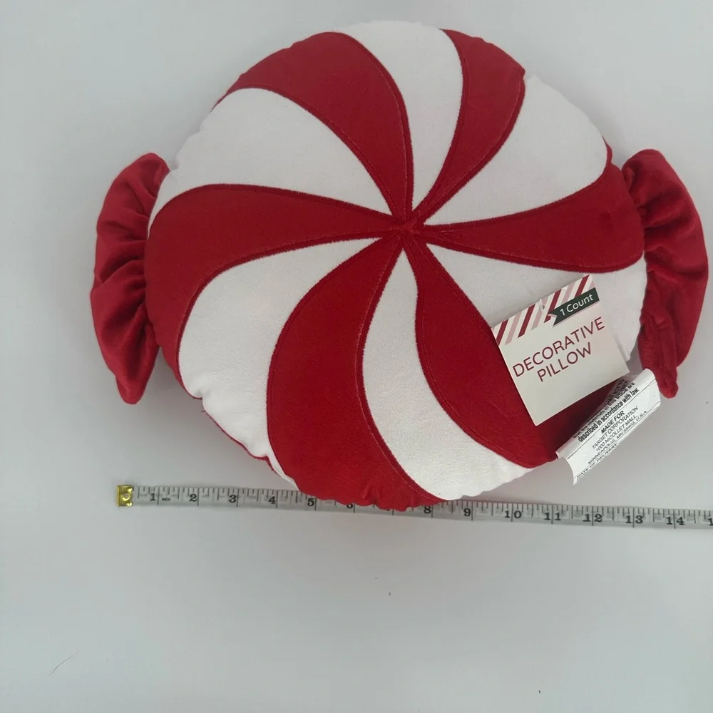 NWT Target Bullseye Playground Christmas Peppermint Candy Throw Pillow 2024 NEW